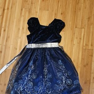 Blue dress with silver waist